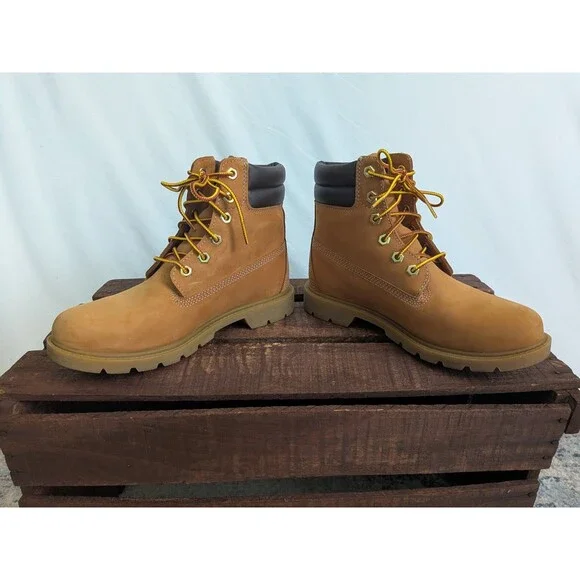 Timberland Linden Woods 6" Women's 7 Waterproof Leather Boot In Wheat A161G - Picture 6 of 15